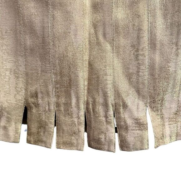 Kay Unger Skirt Size 10 Beige Metallic Pencil Straight Knee Length Career NWOT - Picture 4 of 9
